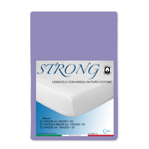 SHEET with CORNERS STRONG solid color LILAC made in Italy