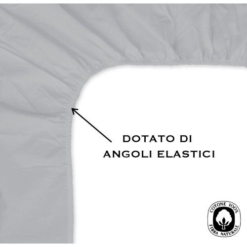 DRAP HOUSSE AVEC COINS JOLI GRIS