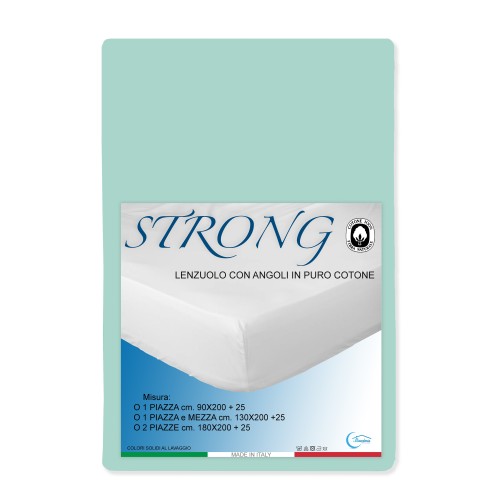 SHEET with CORNERS STRONG solid color VERDINO made in Italy