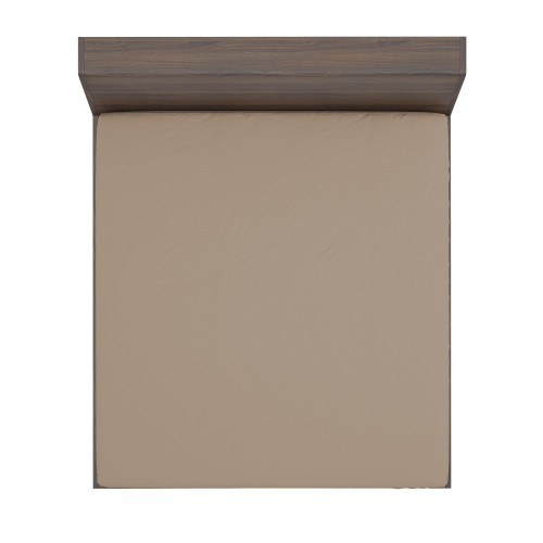 SHEET WITH CORNERS STRONG solid color HAZELNUT made in Italy