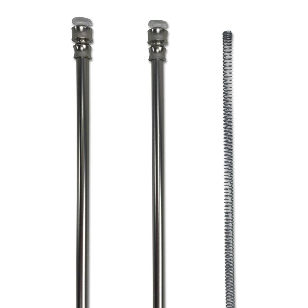 versilberte, gefederte Stulpen, Stahl versilberte, gefederte Stulpen, Stahl
