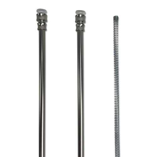 versilberte, gefederte Stulpen, Stahl