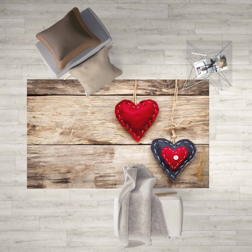 FANTASY HD RUG modern bedroom and living room SHABBY CHIC heart Red