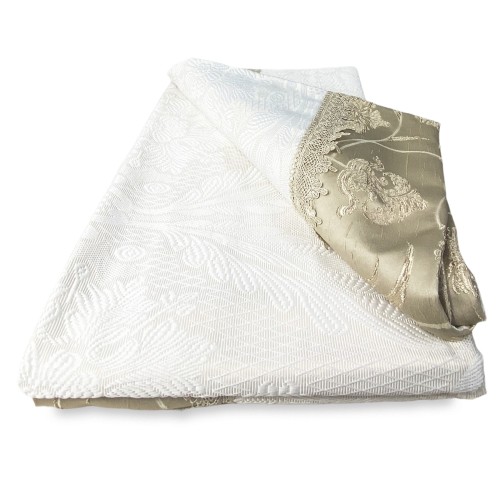 BEDSPREAD WITH GOLD SATIN double bed IDEA WEDDING