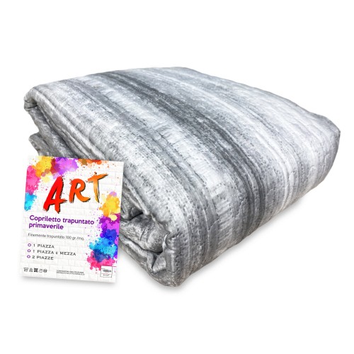 COPRILETTO trapuntato ART sfumato grigio