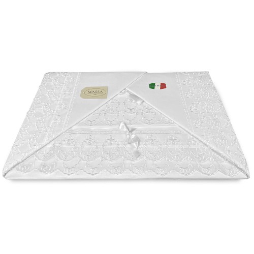 Lot de draps avec dentelle ORGANZA idée mariage DOUBLE blanc