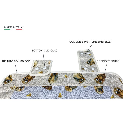 Couvre-four en tissu hibou GRIS