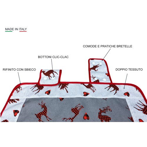 COPRIFORNO copri forno CERVI GRIGIO scuro