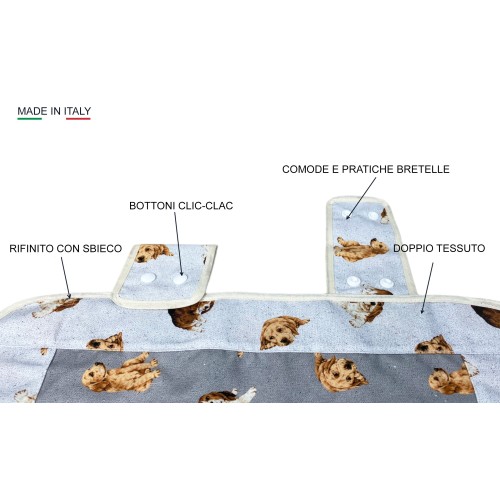 COPRIFORNO copri forno CANI GRIGIO scuro