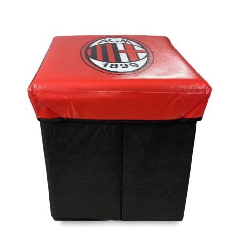 Pouf Footrest Container A.C Milan Official Black Red avec Rubby Sponge©