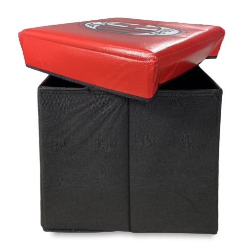 Pouf Footrest Container A.C Milan Official Black Red avec Rubby Sponge©