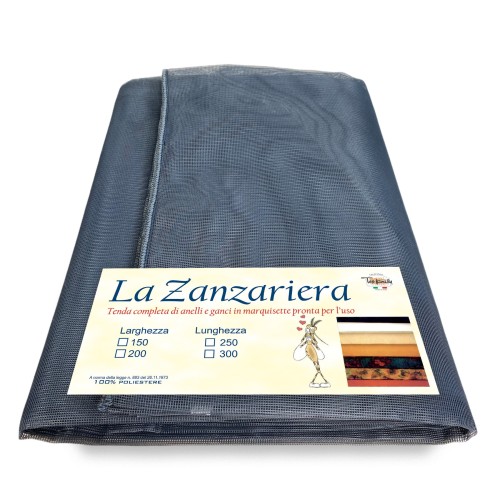 TENDA rete zanzariera MARQUISETTE da esterno piombata in 8 misure diverse unito GRIGIO