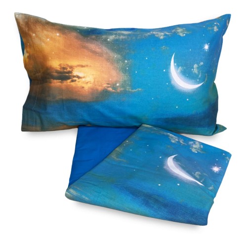 SET SÁBANA COLCHA impresión digital COLCHA LUNA con KEEP DOUBLE 2 DOUBLE bag