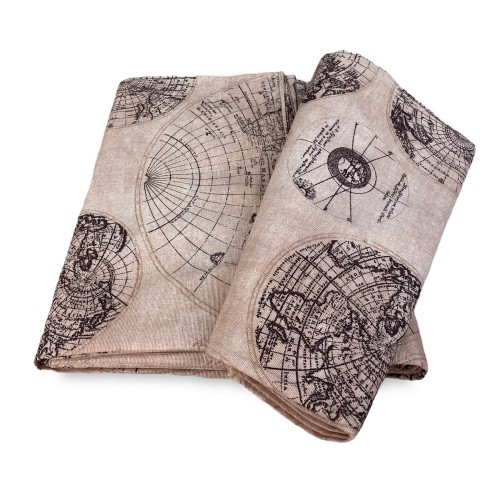 TELO ARREDO copritutto GRAN FOULARD copriletto COPRIDIVANO tessuto LONETA MONDO MARRONE