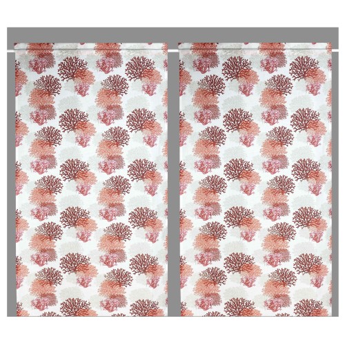 Cortina de cristal MODERN de 45, 60 u 80 de ancho CORAL ROJO mezcla de lino Made in Italy