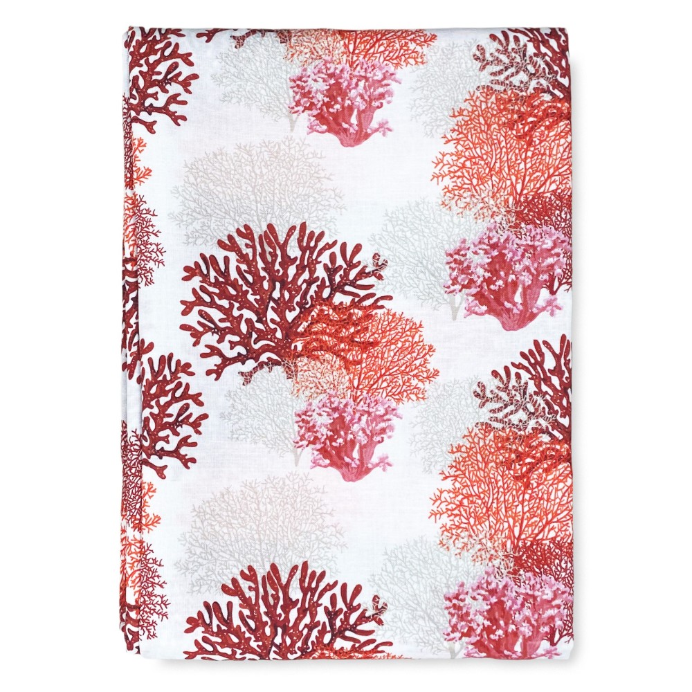 Cortina de cristal MODERN de 45, 60 u 80 de ancho CORAL ROJO mezcla de lino Made in Italy