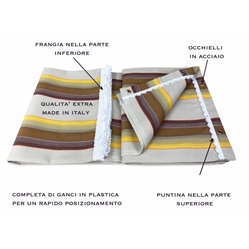 TENDA SOLE DA esterno GIARDINO balcone CALIFORNIA marrone CONFEZIONATA