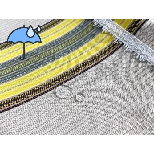 VERTIGO RIDEAU DE SOLEIL EXTÉRIEUR BALCON JARDIN JAUNE ET BRUN verdâtre et hydrofuge