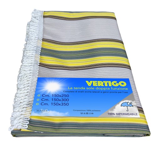 VERTIGO OUTDOOR AWNING GARDEN BALCONY RIGHINO YELLOW and BROWN waterproof and water repellent