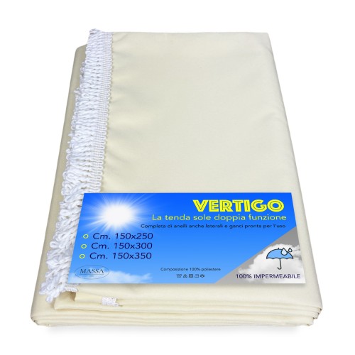 VERTIGO EXTÉRIEUR SUN CURTAIN GARDEN BALCON CRÈME UNITED imperméable à l’eau et hydrofuge