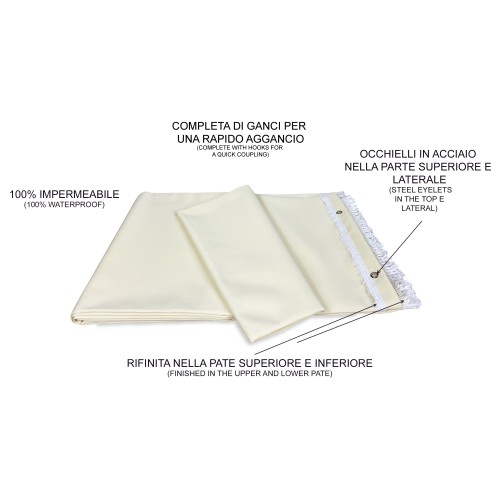 VERTIGO EXTÉRIEUR SUN CURTAIN GARDEN BALCON CRÈME UNITED imperméable à l’eau et hydrofuge