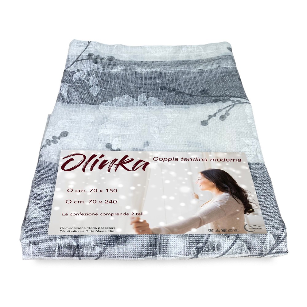 Cortina floral gris Cortina floral gris