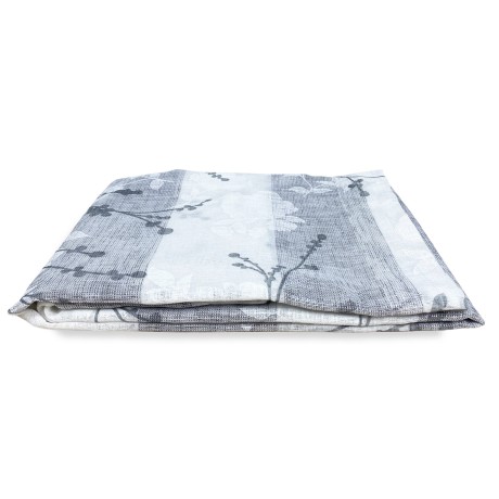 Cortina floral gris