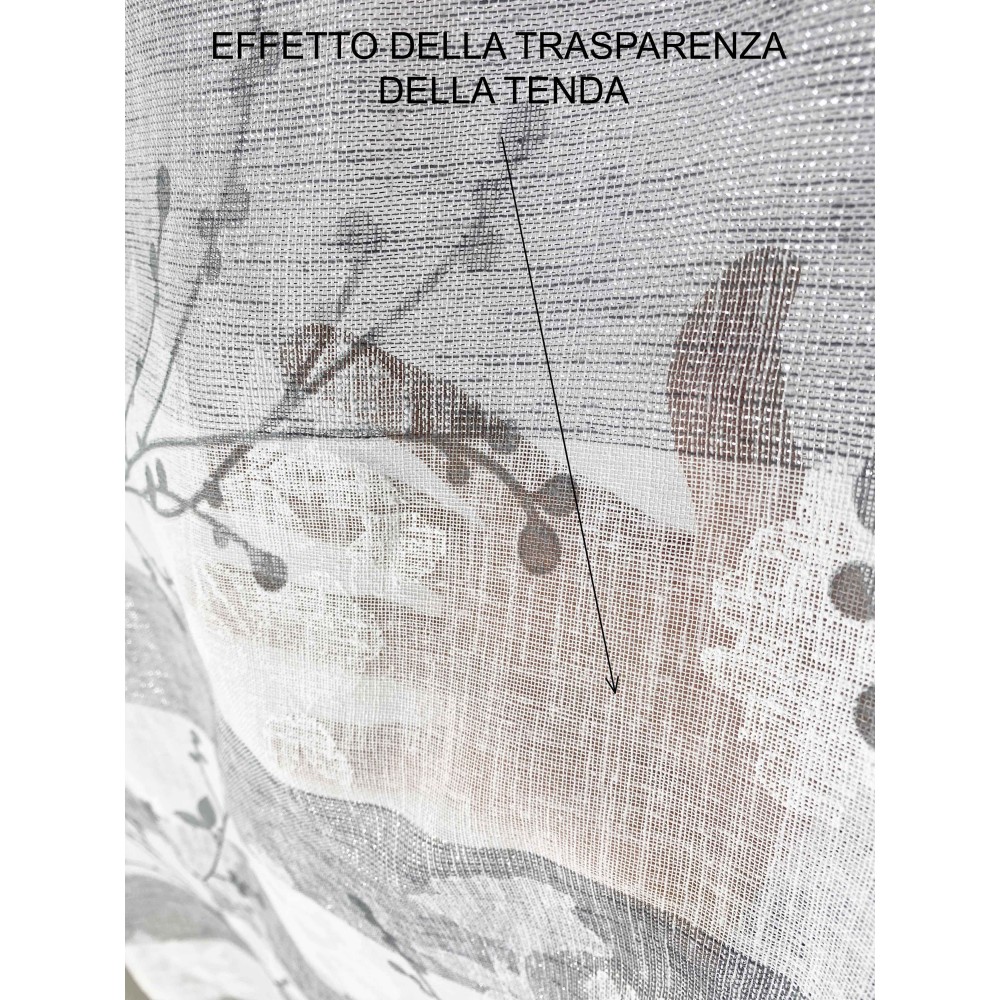 PAR DE CORTINAS BOUCLÉ con CRISTAL OLINKA GRIS con LUREX