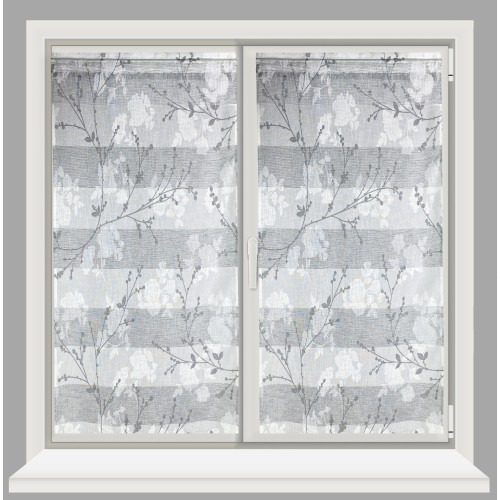 PAIR OF BOUCLÉ CURTAIN with GREY OLINKA GLASS with LUREX