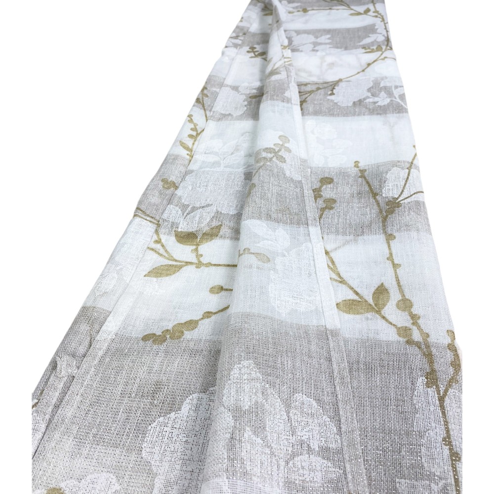 PAR DE CORTINAS BOUCLÉ OLINKA CRISTAL CRUDO con LUREX