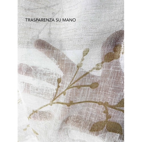 PAAR BOUCLÉ VORHANG OLINKA ECRU' GLAS mit LUREX