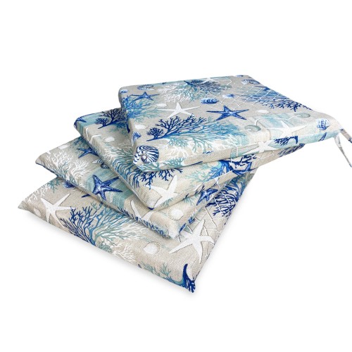 FUNDA DE SILLA BLANDA LONETA FABRIC SEA CORALES MARINOS AZUL COJÍN DE SILLA