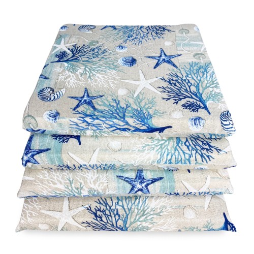 FUNDA DE SILLA BLANDA LONETA FABRIC SEA CORALES MARINOS AZUL COJÍN DE SILLA