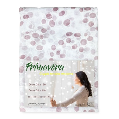 coppia TENDINA vetro PRIMAVERA ROSA