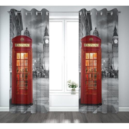 CURTAIN MARQUEE CURTAIN CITY made cm. 140x290 LONDRA Telephone Night