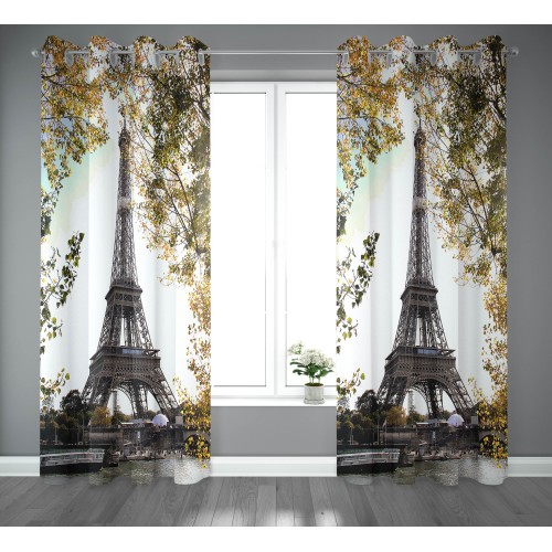 CURTAIN MARQUEE CURTAIN CITY made cm. 140x290 PARIS Eiffel Tower
