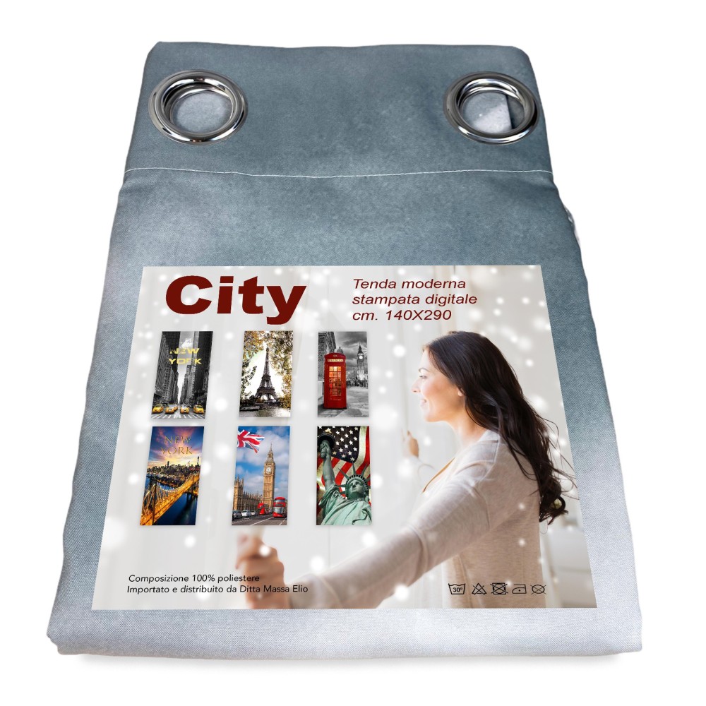 VORHANG PARTYZELT VORHANG STADT aus cm. 140x290 LONDRA Telefon Nacht