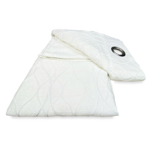 TENDA LUNEL in tinta unita BIANCO cm. 140X280 COPRENTE confezionata