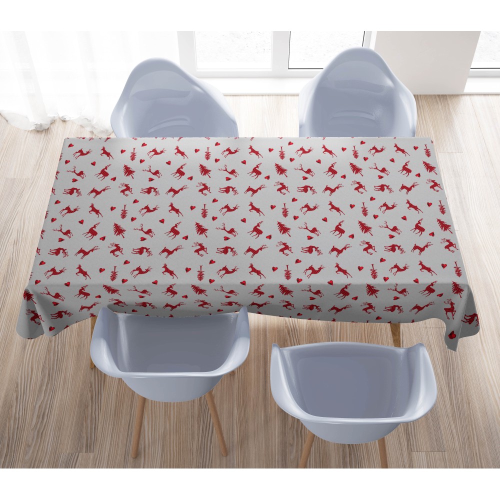 TISCHDECKE aus dunkelgrauer CERVI-Baumwolle