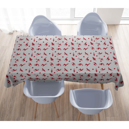 TISCHDECKE aus dunkelgrauer CERVI-Baumwolle