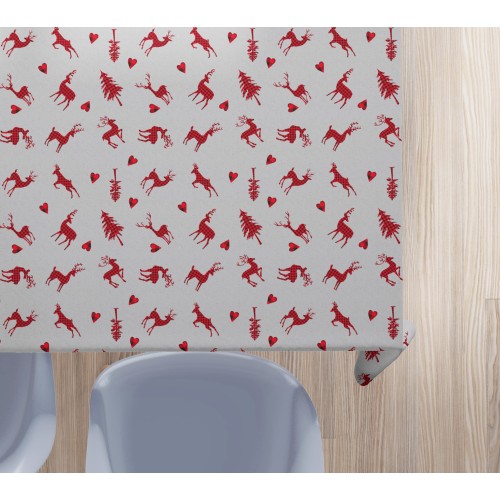 TABLEcloth GRIS FONCÉ DE COTON DE CERF