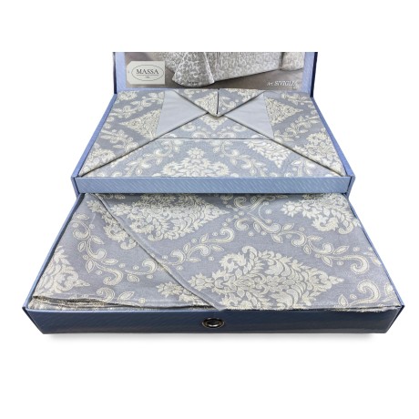 satchel, sheet and bedspread, pearl grey