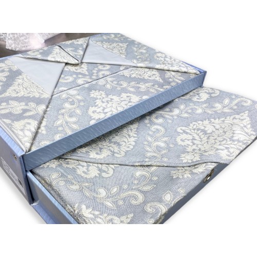 BAULETTO ROSY in raso GRIGIO MATRIMONIALE lenzuolo e COPRILETTO idea SPOSA