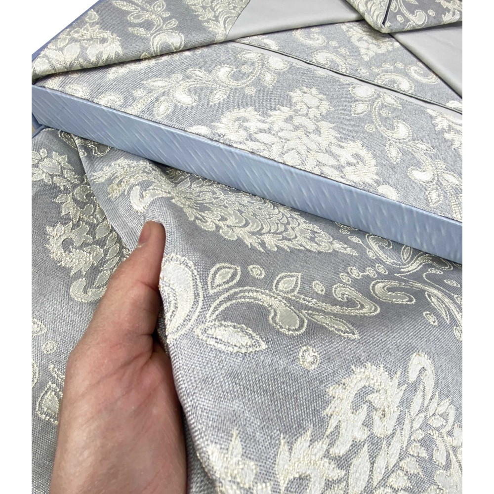 ROSY SATIN TRUNK DOUBLE GREY sheet and BRIDAL idea BEDSPREAD