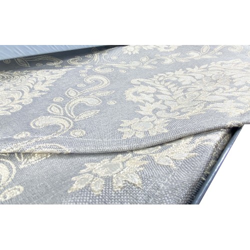 ROSY SATIN TRUNK DOUBLE GREY sheet and BRIDAL idea BEDSPREAD