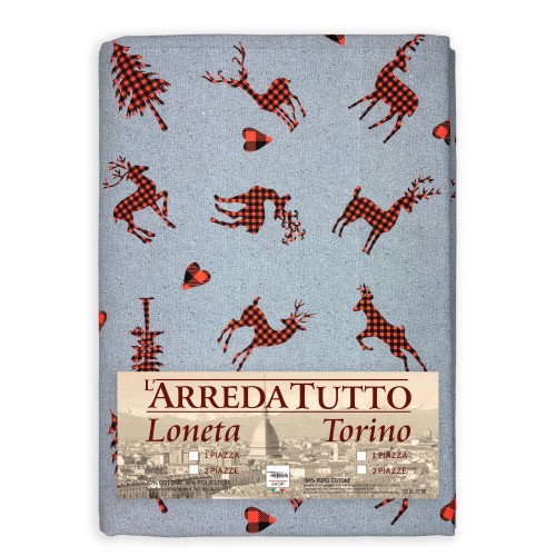 FUNDA DE DECORACIÓN FUNDA GRAN SCARF COLCHA FUNDA DE SOFÁ funda de sofá tela DIGITY CERVI gris oscuro en puro algodón