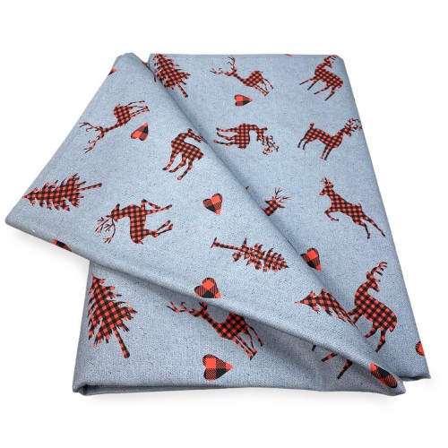 EINRICHTUNGSBEZUG Bezug GRAN SCARF TAGESDECKE Sofabezug Stoff DIGITY CERVI dunkelgrau aus reiner Baumwolle