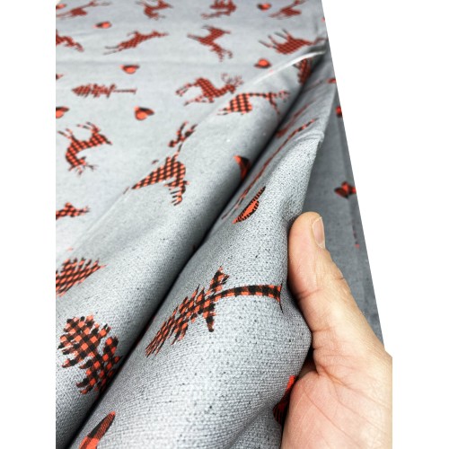 EINRICHTUNGSBEZUG Bezug GRAN SCARF TAGESDECKE Sofabezug Stoff DIGITY CERVI dunkelgrau aus reiner Baumwolle