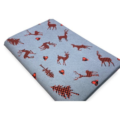 FUNDA DE DECORACIÓN FUNDA GRAN SCARF COLCHA FUNDA DE SOFÁ funda de sofá tela DIGITY CERVI gris oscuro en puro algodón