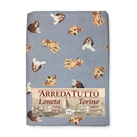 Tela estampada con perros pequeños
